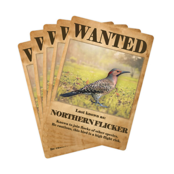 Wanted: Northern Flicker Poker Playing Cards