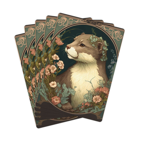 Floral Otter Poker Playing Cards