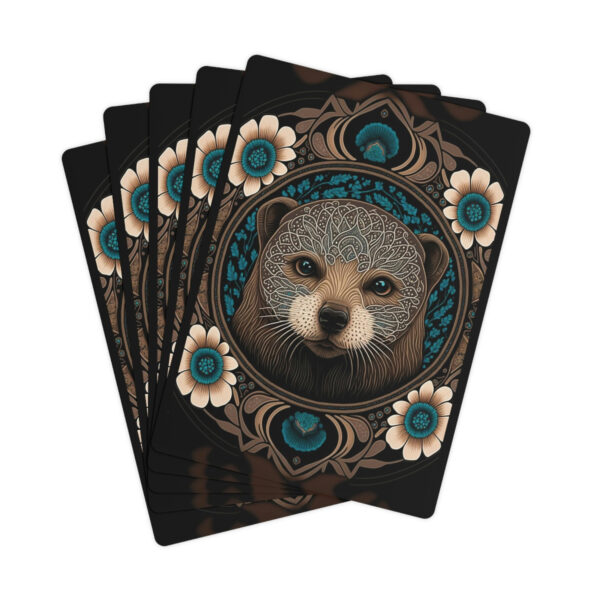 Otter Woodcut Poker Playing Cards