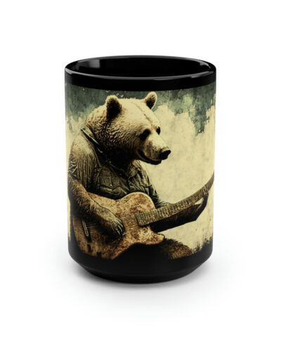 88132 1017 400x480 - Vintage Grizzly Bear Playing Guitar - 15 oz Coffee Mug