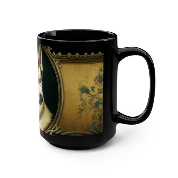 Vintage Victorian Siberian Husky Portrait – 15 oz Coffee Mug