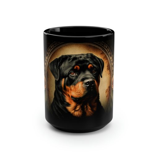 Vintage Victorian Rottweiler Portrait – 15 oz Coffee Mug