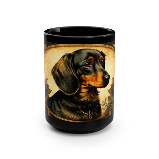 Vintage Victorian Dachshund Portrait – 15 oz Coffee Mug