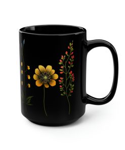 Boho Cottagecore Floral 15 oz Coffee Mug | Goblincore Appeal