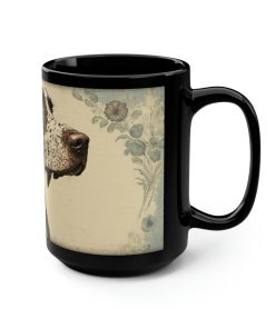 Vintage Victorian German Shorthaired Pointer Floral Portrait – 15 oz Coffee Mug