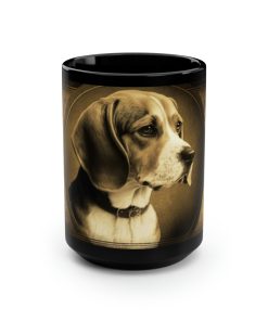 Vintage Victorian Beagle Portrait – 15 oz Coffee Mug