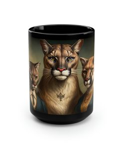 Mountain Lion Cougar Puma Family Portrait – 15 oz Coffee Mug