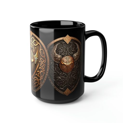Viking Valhalla Norse War Shields – 15 oz Coffee Mug