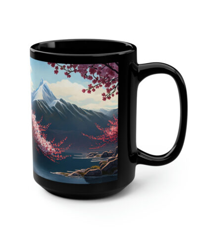88132 1225 400x480 - Cherry Blossoms Mountain Scene - 15 oz Coffee Mug