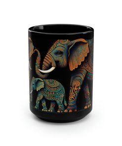 Indian Elephant Family – 15 oz Coffee Mug