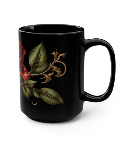 88132 1252 400x480 - Single Rose Vintage Print - 15 oz Coffee Mug