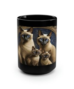 Vintage Siamese Cat Family 15 oz Coffee Mug