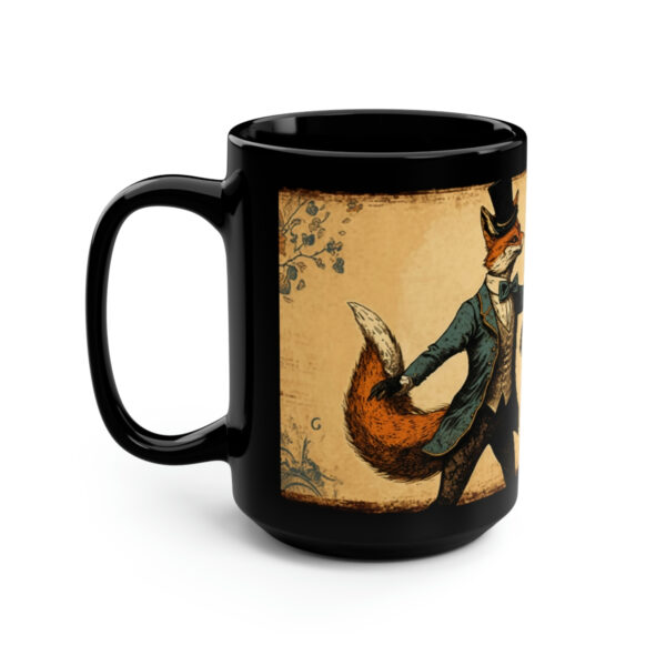 Vintage Red Fox Couple Dancing – Black 15 oz Blck Coffee Mug