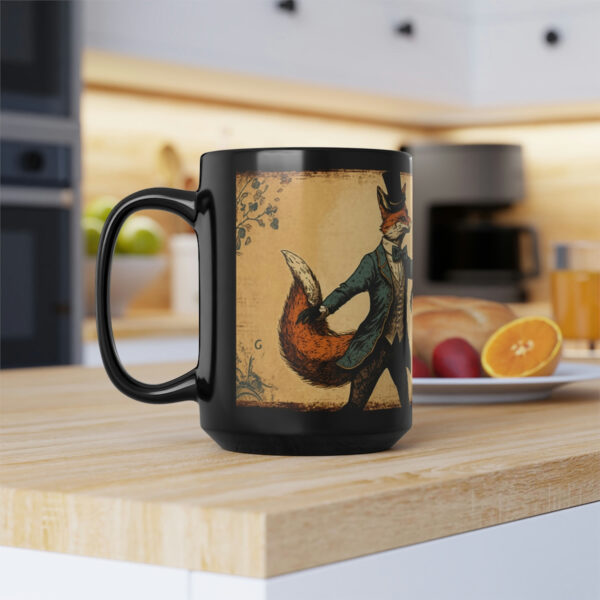 Vintage Red Fox Couple Dancing – Black 15 oz Blck Coffee Mug