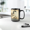 Vintage Canadian Geese Family - Goose and Gosslings - Black 15 oz Blck Coffee Mug