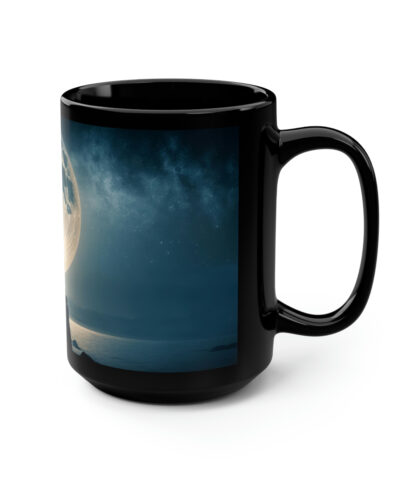 88132 1396 400x480 - Midnight Wolf Howing at the Full Moon - Black 15 oz Blck Coffee Mug