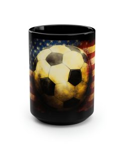 USA Flag American Soccer Ball 15 oz Coffee Mug Gift