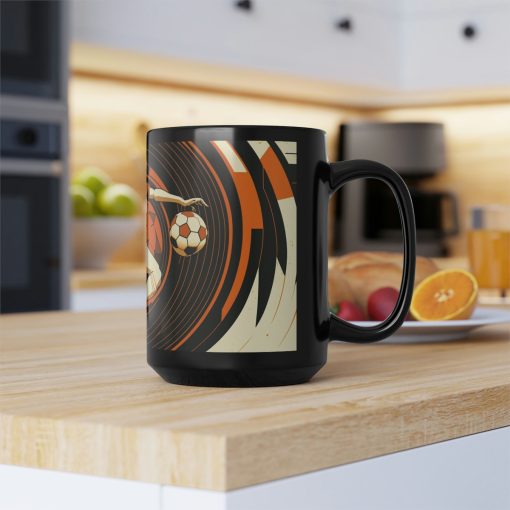 Mid-Century Modern Woman’s Soccer Player 15 oz Coffee Mug Gift | Art Deco Retro Style