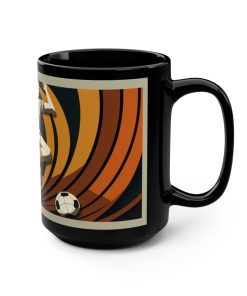 Mid-Century Modern Soccer Player 15 oz Coffee Mug Gift | Art Deco Retro Style