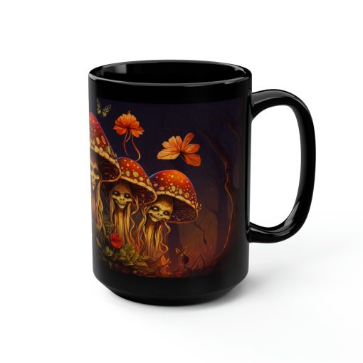 Deadly Magic Mushroom 15 oz Coffee Mug perfect for the mushrooming fan or as a birthday gift for nature lovers