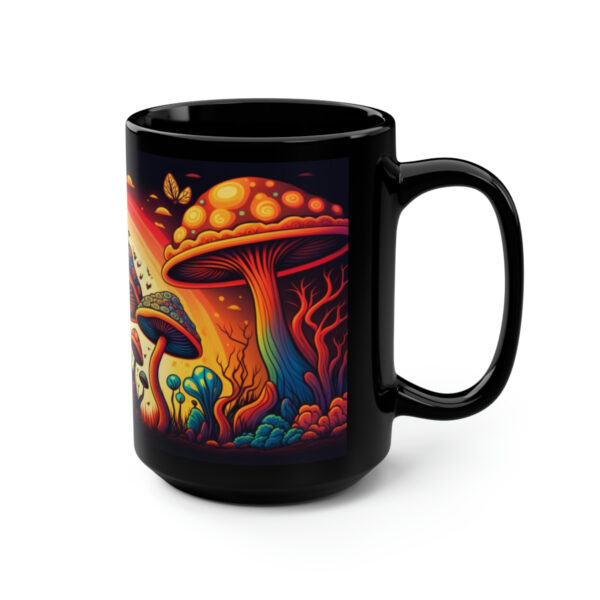 Retro Magic Mushroom 15 oz Coffee Mug perfect for the mushrooming fan or as a birthday gift for nature lovers