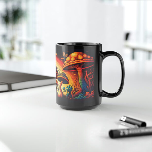 Retro Magic Mushroom 15 oz Coffee Mug perfect for the mushrooming fan or as a birthday gift for nature lovers