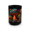 Mesoamerican Magic Mushroom Skulls 15 oz Coffee Mug perfect for the mushrooming fan or as a birthday gift for nature lovers
