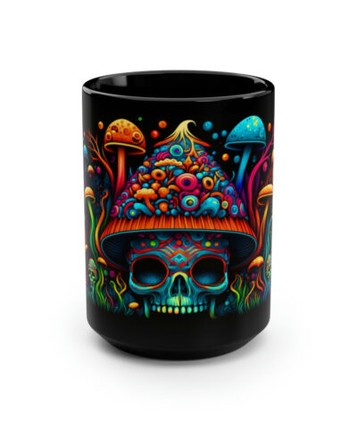 88132 279 400x480 - Magic Mushroom Skull 15 oz Coffee Mug perfect for the mushrooming fan or as a birthday gift for nature lovers