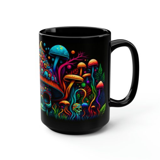 Magic Mushroom Skull 15 oz Coffee Mug perfect for the mushrooming fan or as a birthday gift for nature lovers