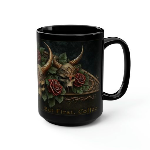 Viking Saying | “Til Valhalla We Go. But First, Coffee” | 15 oz Coffee Mug