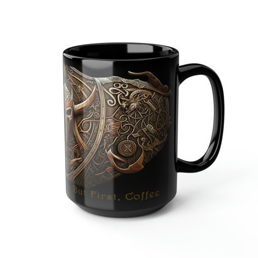 Viking Saying | “Til Valhalla We Go… But First, Coffee” | 15 oz Coffee Mug