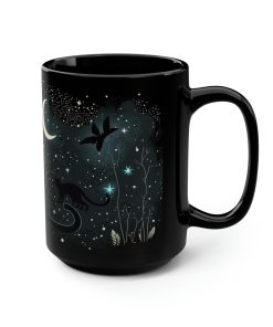 Black Cat at Midnight 15 oz Coffee Mug Gift