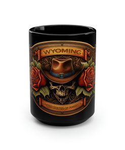 Western Cowboy Leatherwork Wyoming Skull 15 oz Coffee Mug Gift