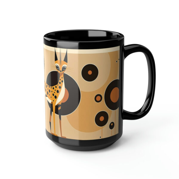 Mid Century Modern Leopord Cat – 15 oz Coffee Mug