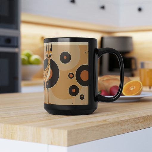 Mid Century Modern Leopord Cat – 15 oz Coffee Mug