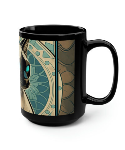 88132 685 400x480 - Art Nouveau Siamese Cat - 15 oz Coffee Mug