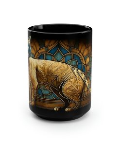 Mid Century Modern Siamese Cat Stained Glass – 15 oz Coffee Mug