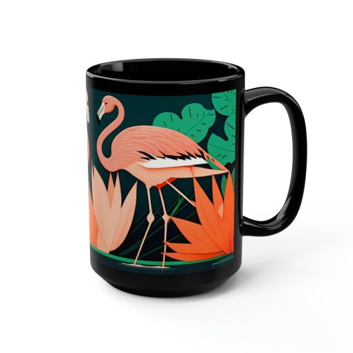 Mid Century Modern Pair of Pink Flamingos – 15 oz Coffee Mug