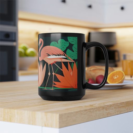 Mid Century Modern Pair of Pink Flamingos – 15 oz Coffee Mug