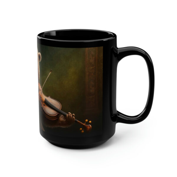 Vintage Victorian Grizzly Bear Playing the Violin 15 oz Coffee Mug | Cottagecore Appeal