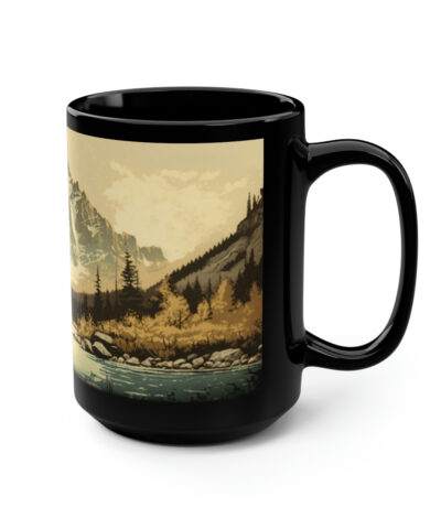 88132 829 400x480 - Vintage Hiking Fishing in Rocky Mountain Stream - 15 oz Coffee Mug