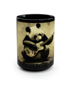 Panda Bear Playing Guitar – 15 oz Coffee Mug – Panda Mug, Guitar Mug, Panda Gift, Panda Gifts, Panda Lover Gift, Safari Gift
