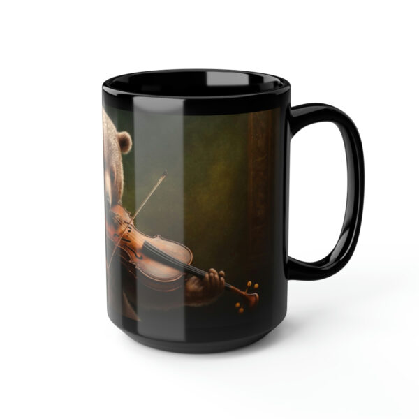 Vintage Victorian Grizzly Bear Playing the Violin 15 oz Coffee Mug | Cottagecore Appeal