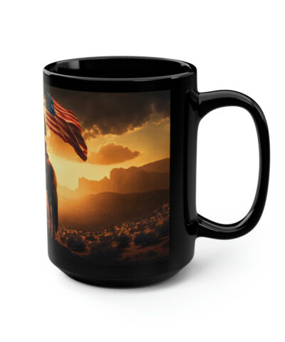 88132 91 400x480 - Cowboy on Horseback Holding American Flag 15 oz Coffee Mug | Cowboy Western Aesthetic