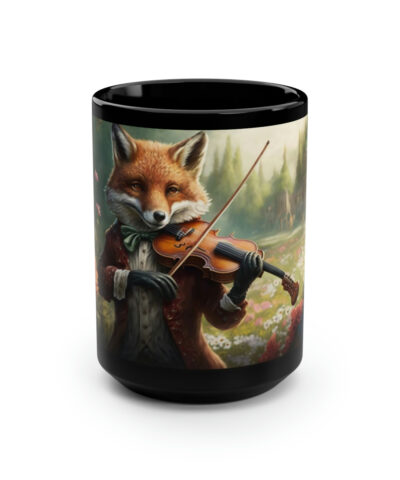 88132 990 400x480 - Vintage Red Fox Playing Violin - 15 oz Coffee Mug
