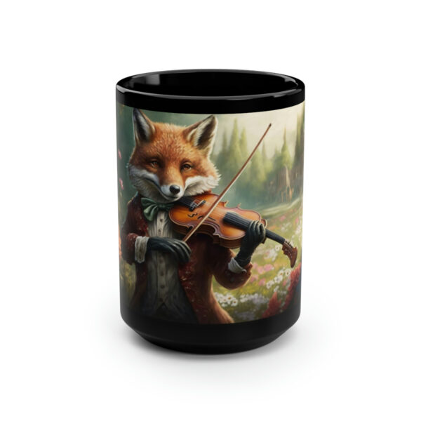 Vintage Red Fox Playing Violin – 15 oz Coffee Mug