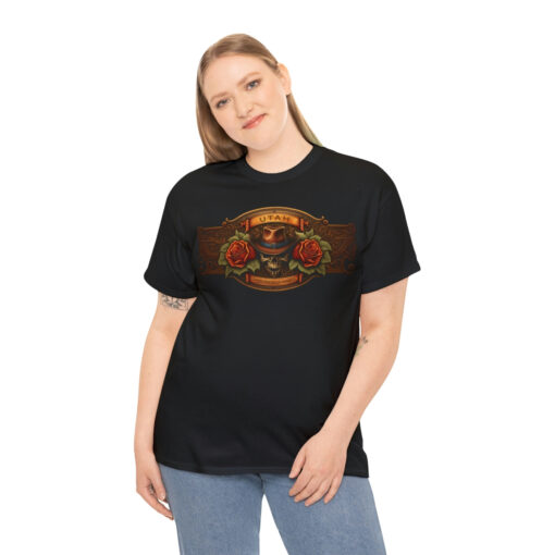 Western Cowboy Leatherwork Utah Skull Cotton T-Shirt