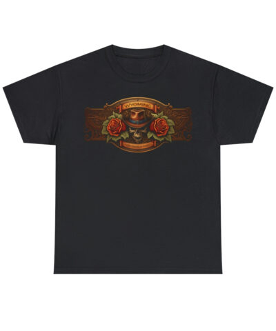 12124 23 400x480 - Western Cowboy Leatherwork Wyoming Skull Cotton T-Shirt