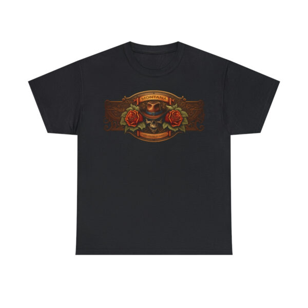 Western Cowboy Leatherwork Montana Skull Cotton T-Shirt