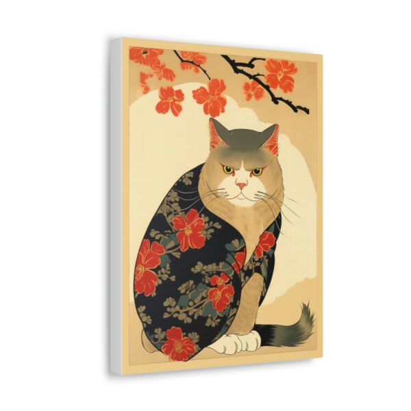 Japandi Ukiyo-e Style Cat | Canvas Gallery Wraps
